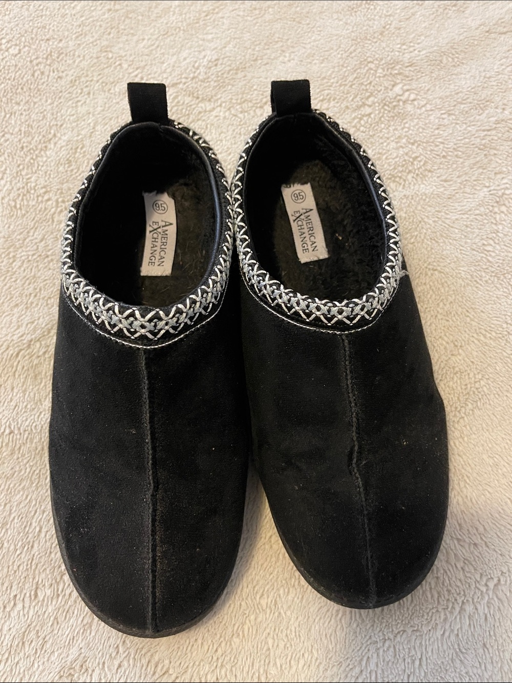American Exchange Black Suede slip on shoes Women’s 10.5 11 unisex